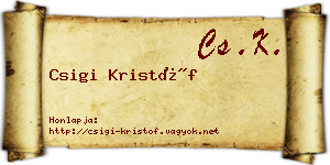 Csigi Kristóf névjegykártya
