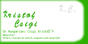 kristof csigi business card